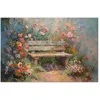 Artgeist Paveikslas - Flowery bench - impressionist painting full of flowers