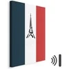 Artgeist Paveikslas - French Flag With Graphic Eiffel Tower