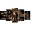 Artgeist Paveikslas - Golden Lion (5 Parts) Wide