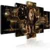 Artgeist Paveikslas - Golden Lion (5 Parts) Wide