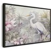 Artgeist Paveikslas - Heron wading in a pond - illustration in bright colours