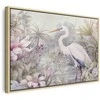 Artgeist Paveikslas - Heron wading in a pond - illustration in bright colours