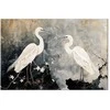 Artgeist Paveikslas - Herons and cherry blossoms - oriental-style illustration depicting birds