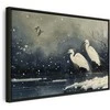 Artgeist Paveikslas - Herons over a winter pond - Japanese-style illustration in dark colours