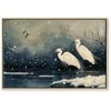 Artgeist Paveikslas - Herons over a winter pond - Japanese-style illustration in dark colours