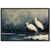 Artgeist Paveikslas - Herons over a winter pond - Japanese-style illustration in dark colours