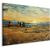 Artgeist Paveikslas - Impressionistic fields - painted golden landscape with fields of grain
