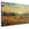 Artgeist Paveikslas - Impressionistic fields - painted golden landscape with fields of grain