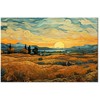 Artgeist Paveikslas - Impressionistic fields - painted golden landscape with fields of grain
