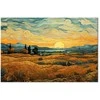 Artgeist Paveikslas - Impressionistic fields - painted golden landscape with fields of grain