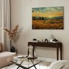 Artgeist Paveikslas - Impressionistic fields - painted golden landscape with fields of grain