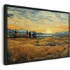 Artgeist Paveikslas - Impressionistic fields - painted golden landscape with fields of grain