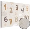 Artgeist Paveikslas - Jumping Numbers - Numbers in a Subdued rusvai gelsvas-Brown Hue Among Snowflakes Stars and Clouds