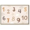 Artgeist Paveikslas - Jumping Numbers - Numbers in a Subdued rusvai gelsvas-Brown Hue Among Snowflakes Stars and Clouds