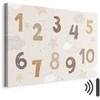 Artgeist Paveikslas - Jumping Numbers - Numbers in a Subdued rusvai gelsvas-Brown Hue Among Snowflakes Stars and Clouds