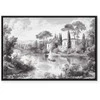Artgeist Paveikslas - Juodas and Baltas Vintage Landscape Retro View of a Pond with a Boat