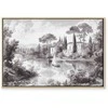 Artgeist Paveikslas - Juodas and Baltas Vintage Landscape Retro View of a Pond with a Boat