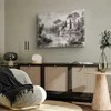 Artgeist Paveikslas - Juodas and Baltas Vintage Landscape Retro View of a Pond with a Boat