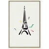 Artgeist Paveikslas - Juodas Graphic Drawing of the Eiffel Tower on a Kreminis Background