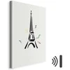 Artgeist Paveikslas - Juodas Graphic Drawing of the Eiffel Tower on a Kreminis Background