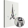 Artgeist Paveikslas - Juodas Graphic Drawing of the Eiffel Tower on a Kreminis Background