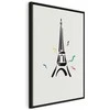 Artgeist Paveikslas - Juodas Graphic Drawing of the Eiffel Tower on a Kreminis Background