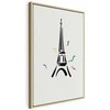 Artgeist Paveikslas - Juodas Graphic Drawing of the Eiffel Tower on a Kreminis Background