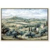 Artgeist Paveikslas - Landscape with Žalias Fields and Trees Tuscan Sunny View