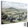 Artgeist Paveikslas - Landscape with Žalias Fields and Trees Tuscan Sunny View
