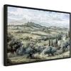 Artgeist Paveikslas - Landscape with Žalias Fields and Trees Tuscan Sunny View