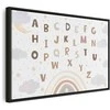 Artgeist Paveikslas - Letters Above the Rainbow - Letters Among Streams of Rain and Clouds with a Rainbow Moon and Stars on a Light Background