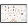 Artgeist Paveikslas - Letters Above the Rainbow - Letters Among Streams of Rain and Clouds with a Rainbow Moon and Stars on a Light Background