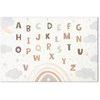 Artgeist Paveikslas - Letters Above the Rainbow - Letters Among Streams of Rain and Clouds with a Rainbow Moon and Stars on a Light Background