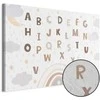 Artgeist Paveikslas - Letters Above the Rainbow - Letters Among Streams of Rain and Clouds with a Rainbow Moon and Stars on a Light Background
