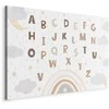 Artgeist Paveikslas - Letters Above the Rainbow - Letters Among Streams of Rain and Clouds with a Rainbow Moon and Stars on a Light Background