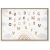 Artgeist Paveikslas - Letters Above the Rainbow - Letters Among Streams of Rain and Clouds with a Rainbow Moon and Stars on a Light Background