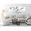 Artgeist Paveikslas - Magnolias over Water (5 Parts) Wide Pilkas