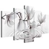 Artgeist Paveikslas - Magnolias over Water (5 Parts) Wide Pilkas