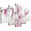 Artgeist Paveikslas - Magnolias over Water (5 Parts) Wide Rožinė
