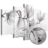 Artgeist Paveikslas - Magnolias over Water (5 Parts) Wide Pilkas