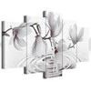 Artgeist Paveikslas - Magnolias over Water (5 Parts) Wide Pilkas