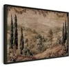 Artgeist Paveikslas - Mediterranean landscape - old tapestry with a hill and a lake