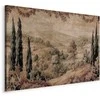 Artgeist Paveikslas - Mediterranean landscape - old tapestry with a hill and a lake