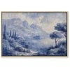 Artgeist Paveikslas - Mėlyna Bay - Italian landscape of Lake Como painted with mėlynas ink
