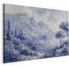 Artgeist Paveikslas - Mėlyna Bay - Italian landscape of Lake Como painted with mėlynas ink