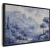 Artgeist Paveikslas - Mėlyna Bay - Italian landscape of Lake Como painted with mėlynas ink