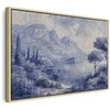 Artgeist Paveikslas - Mėlyna Bay - Italian landscape of Lake Como painted with mėlynas ink