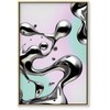 Artgeist Paveikslas - Metallic Fluidity - Abstract Sidabrinis Forms on a Mint-Violetinė Background