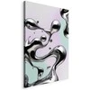 Artgeist Paveikslas - Metallic Fluidity - Abstract Sidabrinis Forms on a Mint-Violetinė Background