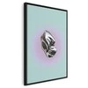 Artgeist Paveikslas - Metallic Form - Abstract Sculpture on a Mint Background with a Violetinė Halo